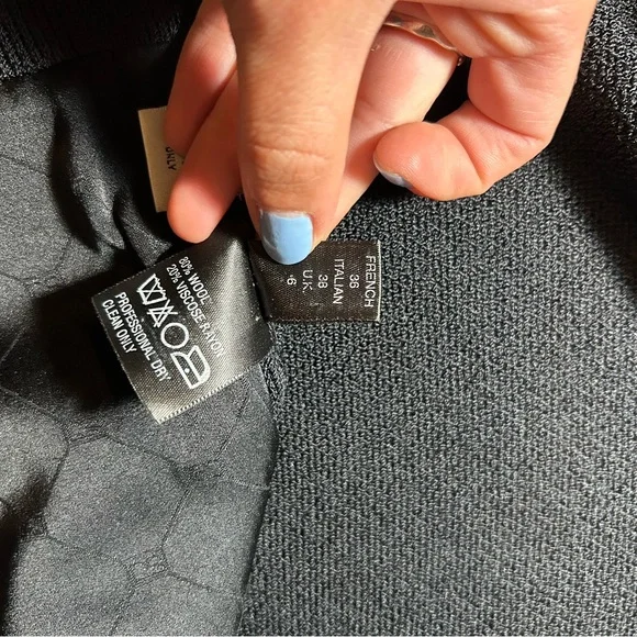 St. John Collection Black Leather Panel Zip Up Sweater - Picture 7 of 7